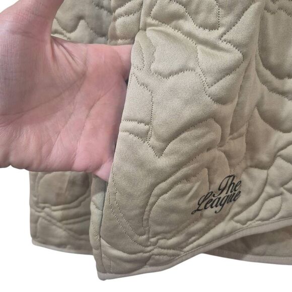 Nike Dri-Fit Golf "The League" Tan Quilted Sweatshirt w Pockets & Zip Neck NEW - Picture 12 of 16